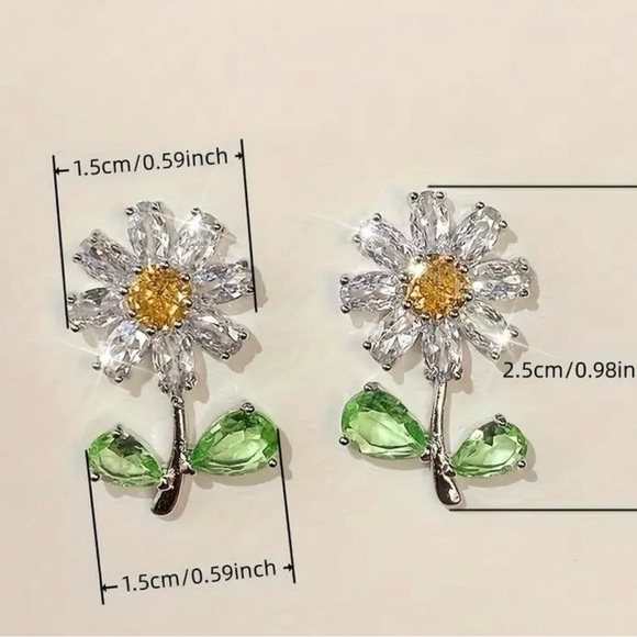 November Birthstone Flower Earrings NWT - Picture 3 of 4